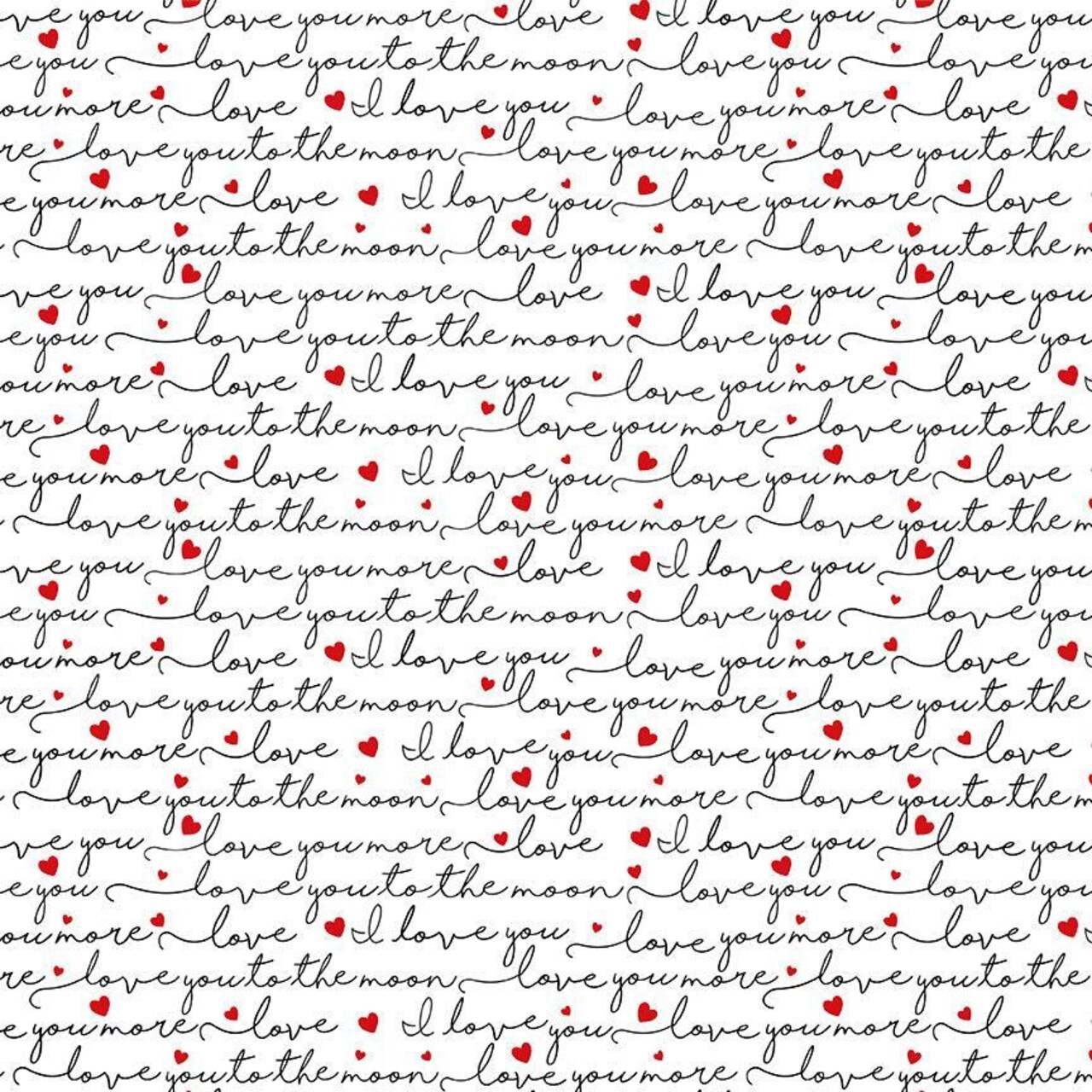 Fabric Timeless Treasures White Love Quote Scripts Smitten Kitten by the Quarter Yard GAIL-CD3835